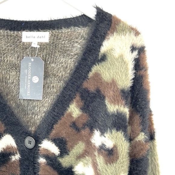 Bella Dahl Fuzzy Camo Sweater Cardigan - Picture 4 of 8